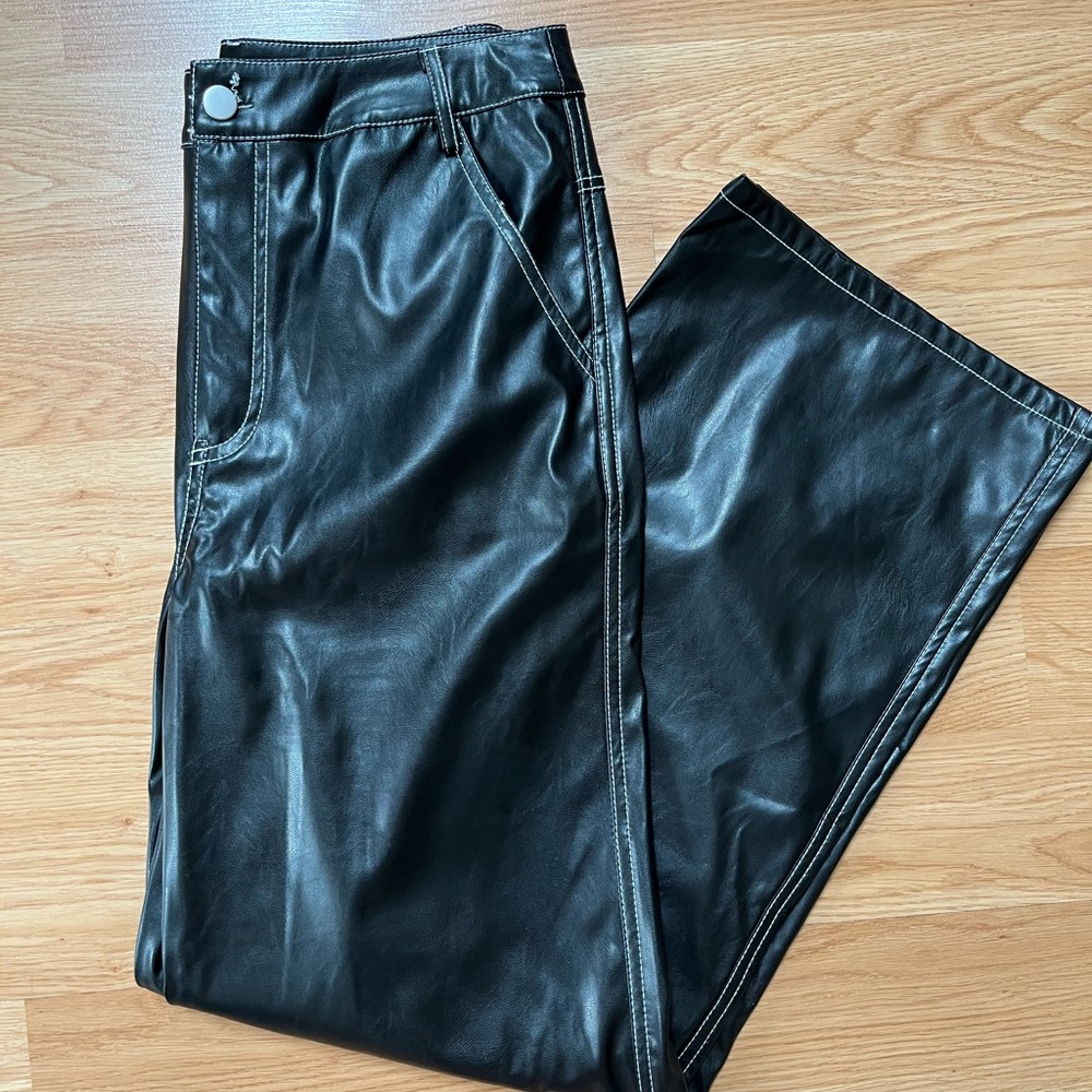 Black Faux Leather Pants